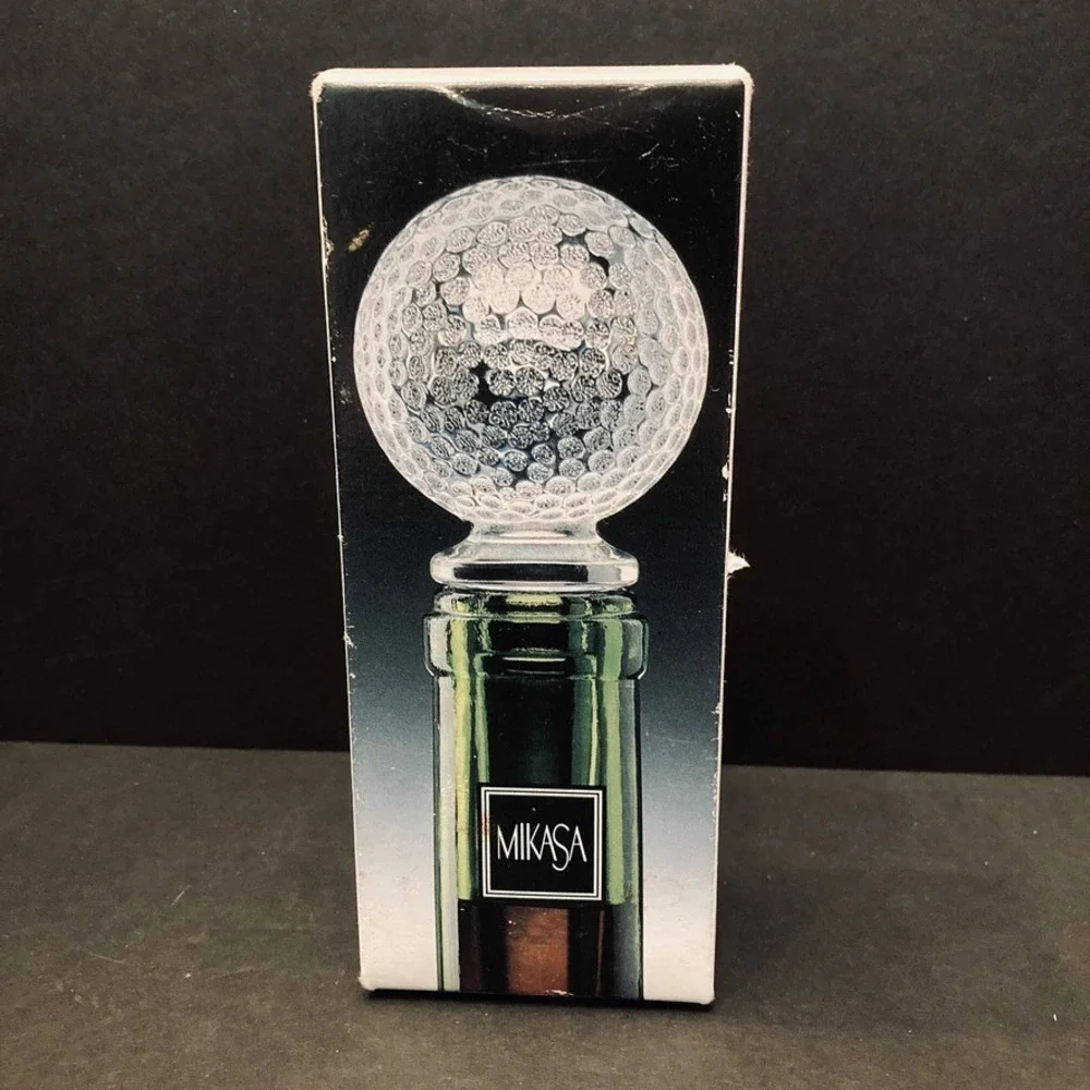 Mikasa Tee Time Lead Crystal Golf Ball Bottle Stopper‎ NEW Austria 4.5